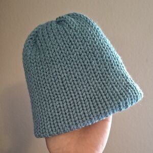 Handmade Cozy Blue Knit Baby Beanie